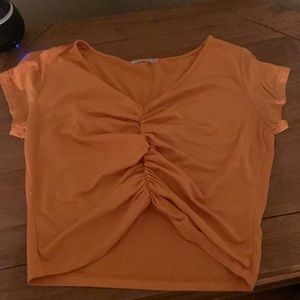 orange crop top